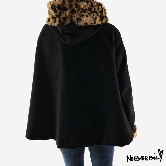 🚫SOLD•D🅿️🅾️P🚫 Pippa Lynn Black & Leopard Print Coat - Picture 4 of 8